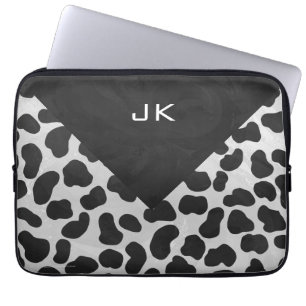Housse Pour Ordinateur Portable Monographie dalmate noir et blanc