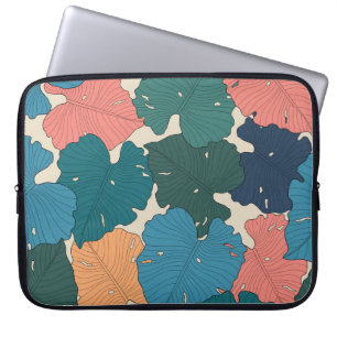 Housse Pour Ordinateur Portable Monstère dessinée à la main feuilles d'orange, ros