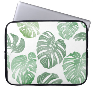 Housse Pour Ordinateur Portable Monstre aquarelle, papier peint tropical transpare