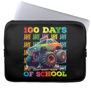 Housse Pour Ordinateur Portable Monstre de camion de 100 jours d'école Enseignant