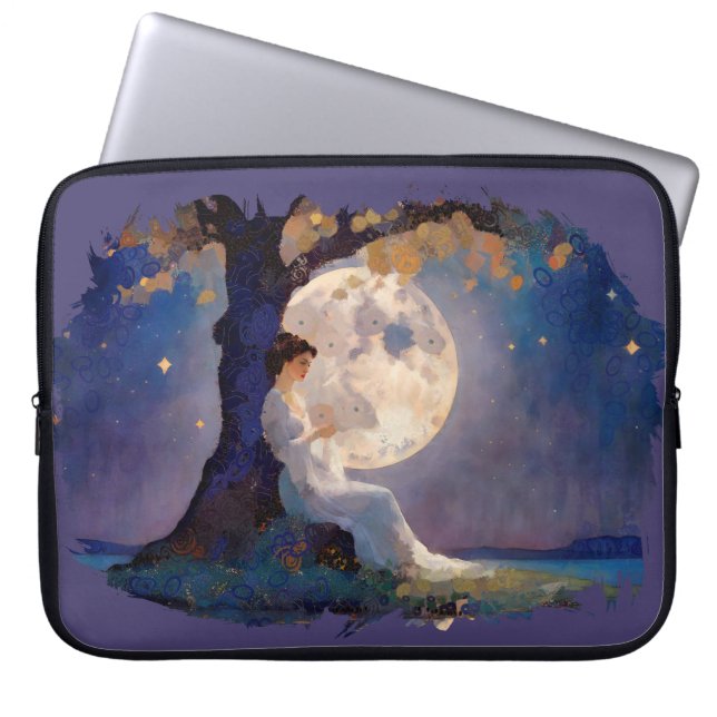 Housse Pour Ordinateur Portable Moonlit Dreamer - Serene Night Sky (Devant)