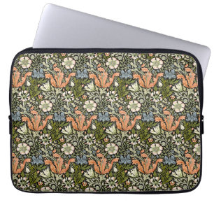 Housse Pour Ordinateur Portable Morris BlackBackground 1896 Compton Floral Pattern