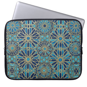 Housse Pour Ordinateur Portable mosaïque bleue