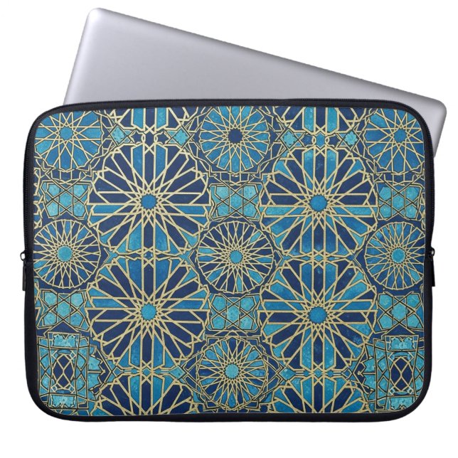 Housse Pour Ordinateur Portable mosaïque bleue (Devant)