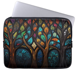 Housse Pour Ordinateur Portable Mosaïque colorée verre tendu Arbre design effet