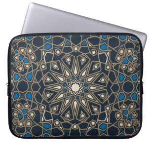 Housse Pour Ordinateur Portable Mosaïque Géométrique Royal Minuit & Or