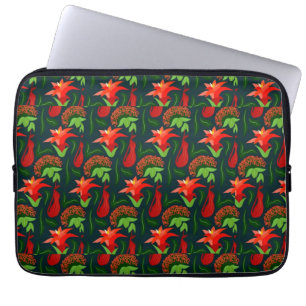 Housse Pour Ordinateur Portable Motif-15541 de fleurs rouges exotiques peintes à l