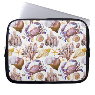 Housse Pour Ordinateur Portable Motif 4 de vie marine d'aquarelle