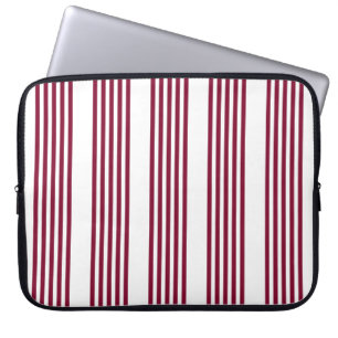 Housse Pour Ordinateur Portable Motif à cinq bandes rouge et blanc bordeaux