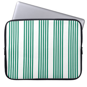 Housse Pour Ordinateur Portable Motif à cinq bandes vert et blanc de la forêt
