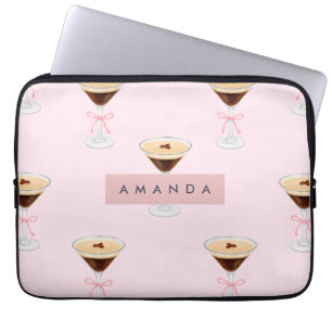 Housse Pour Ordinateur Portable Motif à cocktails Chic Espresso personnalisé