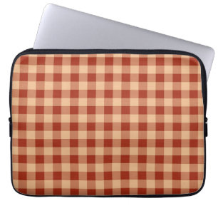 Housse Pour Ordinateur Portable Motif À damiers En vichy Brown