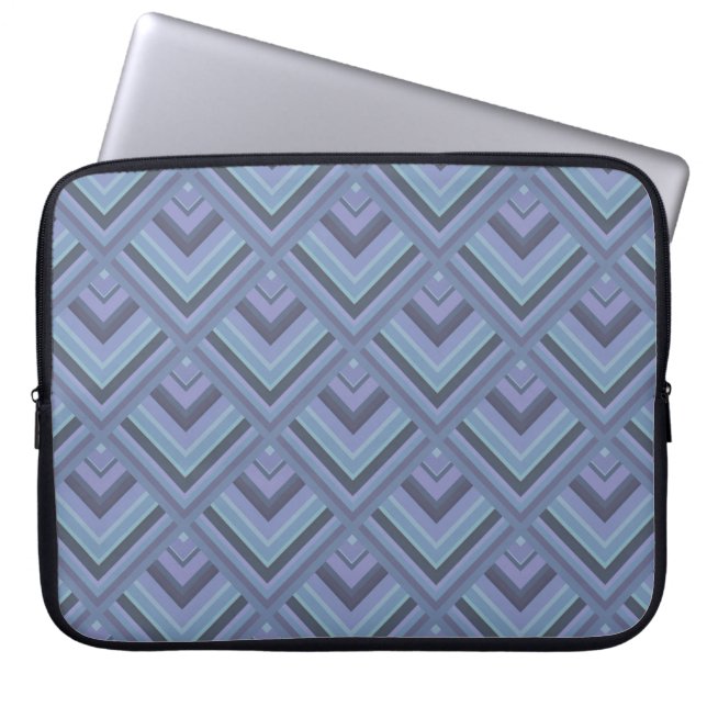 Housse Pour Ordinateur Portable Motif à échelle gris bleu (Devant)