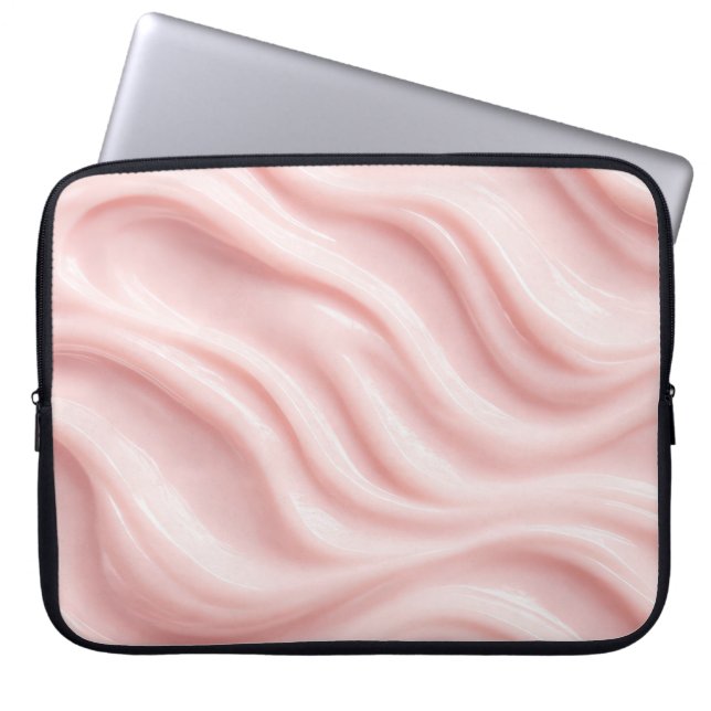 Housse Pour Ordinateur Portable Motif Abstrait Crème Rose (Devant)