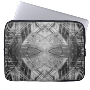 Housse Pour Ordinateur Portable Motif abstrait noir et blanc