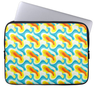 Housse Pour Ordinateur Portable Motif Abstrait Ondulé Coloré