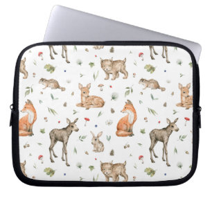 Housse Pour Ordinateur Portable Motif animal de bois mou