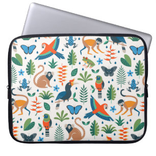 Housse Pour Ordinateur Portable Motif animal de la forêt tropicale