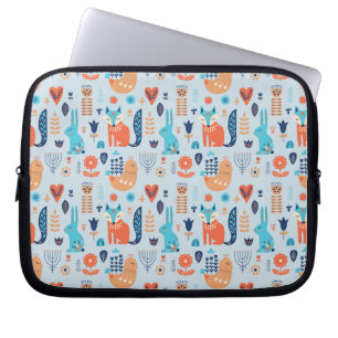 Housse Pour Ordinateur Portable Motif animal de région boisée d'art populaire