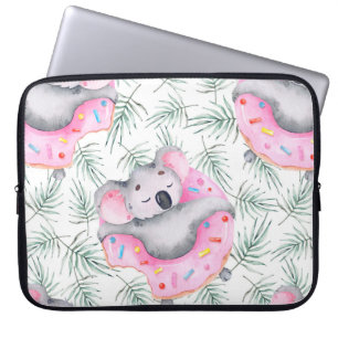 Housse Pour Ordinateur Portable Motif aquarelle peint à la main avec koala tropica