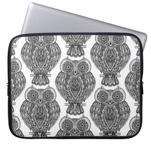 Housse Pour Ordinateur Portable Motif avec le griffonnage de hiboux