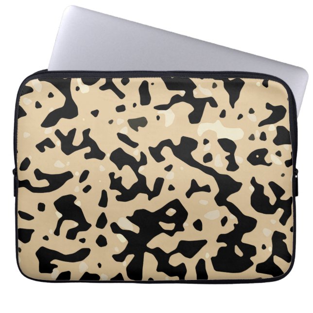 Housse Pour Ordinateur Portable Motif beige et noire (Devant)