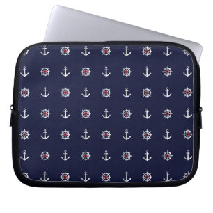 Housse Pour Ordinateur Portable Motif blanc et bleu rouge d'Ancre