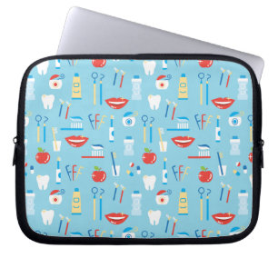 Housse Pour Ordinateur Portable Motif bleu dentaire