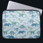 Housse Pour Ordinateur Portable Motif bleu Dinosau<br><div class="desc">Beaucoup de dinosaures bleus,  Tyrannosaurus rex,  Spinosaurus,  Stegosaurus,  Diplodocus et Tricératops. À l'aide !</div>