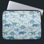 Housse Pour Ordinateur Portable Motif bleu Dinosau<br><div class="desc">Beaucoup de dinosaures bleus,  Tyrannosaurus rex,  Spinosaurus,  Stegosaurus,  Diplodocus et Tricératops. À l'aide !</div>