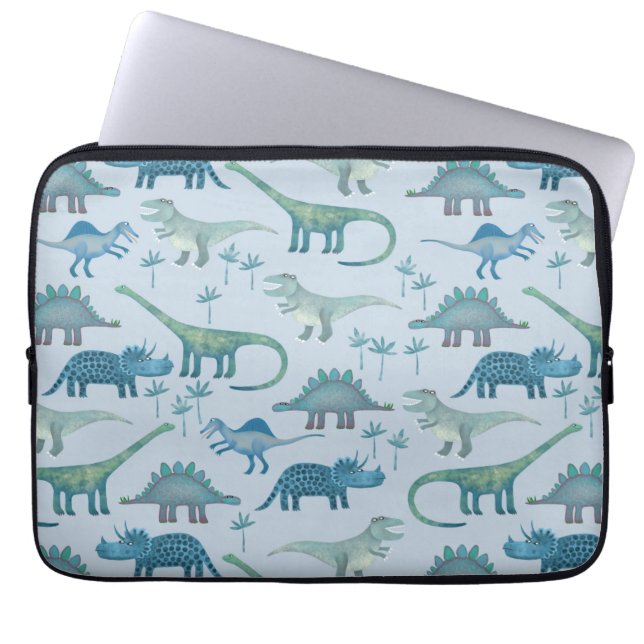 Housse Pour Ordinateur Portable Motif bleu Dinosau (Devant)