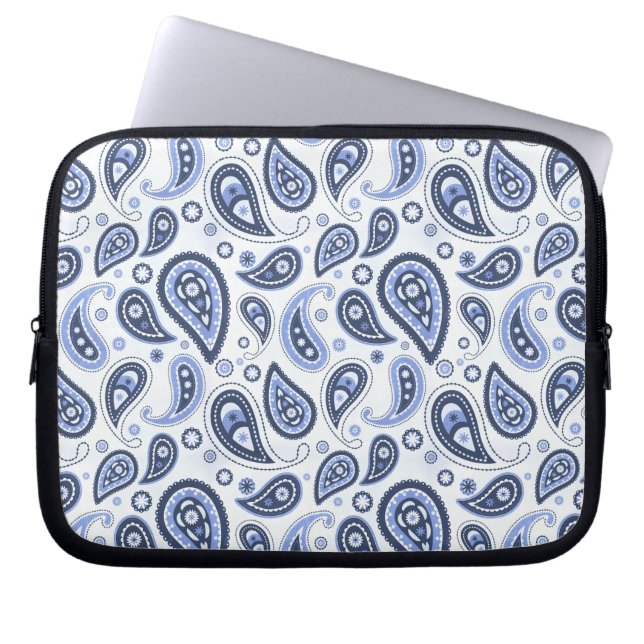 Housse Pour Ordinateur Portable Motif Blue Paisley (Devant)