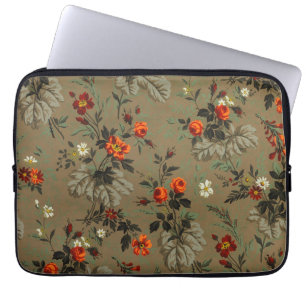 Housse Pour Ordinateur Portable Motif botanique vintage de rose orange à fleurs so