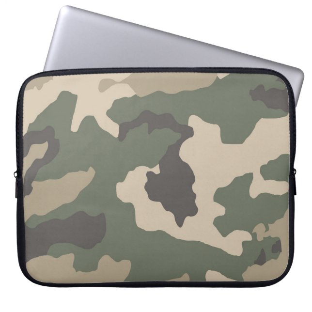 Housse Pour Ordinateur Portable Motif Camo Vert (Devant)