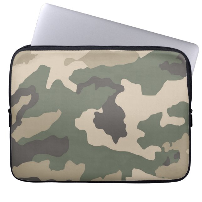 Housse Pour Ordinateur Portable Motif Camo Vert (Devant)