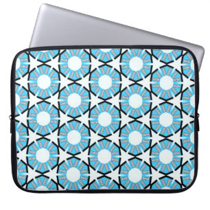 Housse Pour Ordinateur Portable Motif Cercles et étoiles bleus