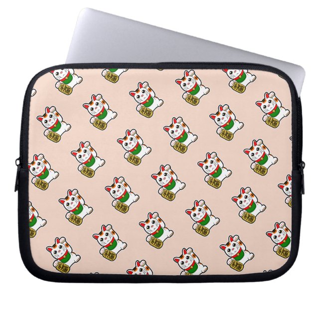 Housse Pour Ordinateur Portable Motif Chat rose pâle (Devant)