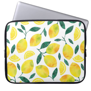Housse Pour Ordinateur Portable Motif citron jaune aquarelle