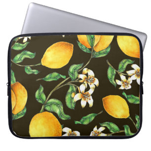 Housse Pour Ordinateur Portable Motif citron verni à la main