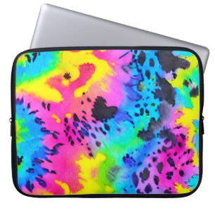 Housse Pour Ordinateur Portable Motif coloré Wild Cheetah Tye Dye
