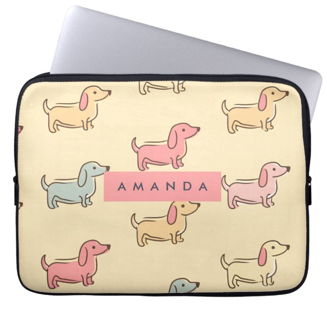 Housse Pour Ordinateur Portable Motif Dachshund adorable personnalisé (Devant)
