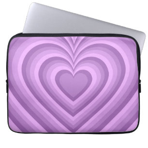 Housse Pour Ordinateur Portable Motif d'amour du coeur hypnotique violet