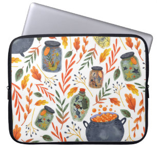Housse Pour Ordinateur Portable Motif d'aquarelle avec feuillage d'automne.