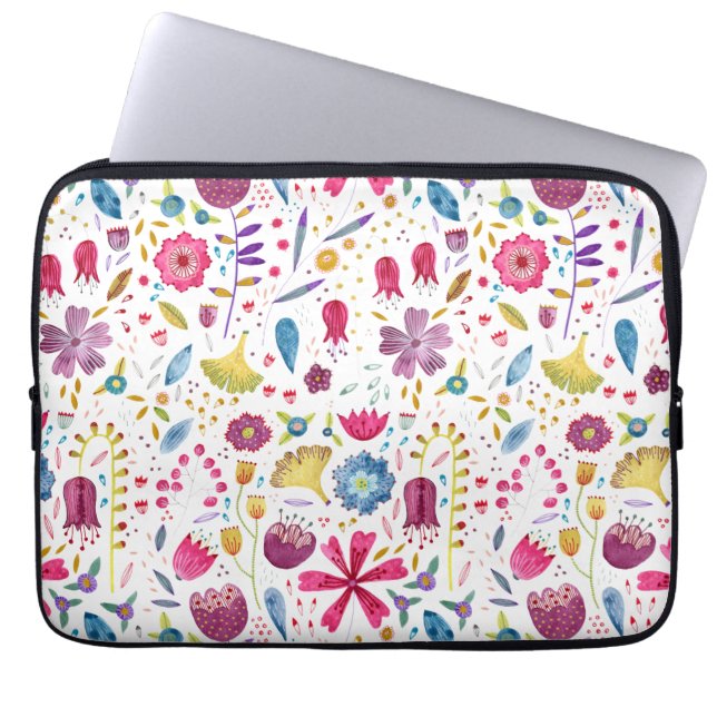 Housse Pour Ordinateur Portable Motif d'aquarelle florale (Devant)