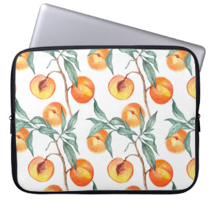 Housse Pour Ordinateur Portable Motif d'aquarelle transparente avec pêches sur un