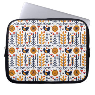 Housse Pour Ordinateur Portable Motif d'art populaire d'oiseau d'automne