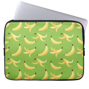 Housse Pour Ordinateur Portable Motif de banane jaune rétro amusant, éditable pour