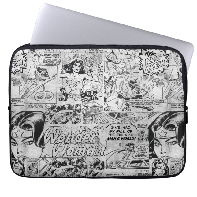 Housse Pour Ordinateur Portable Motif de bande dessinée vintage de Wonder Woman (Devant)
