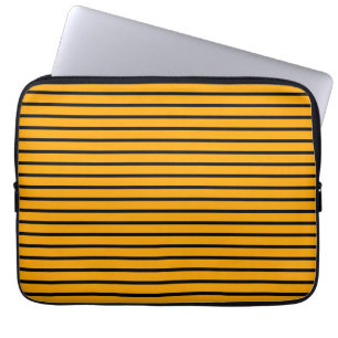 Housse Pour Ordinateur Portable Motif de bande jaune noir rétro