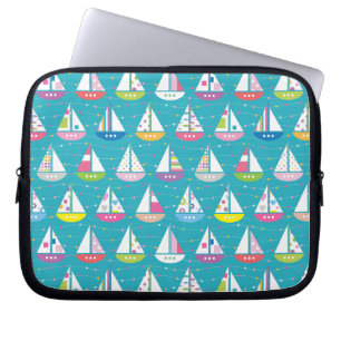 Housse Pour Ordinateur Portable Motif de bateau à voile Pastel
